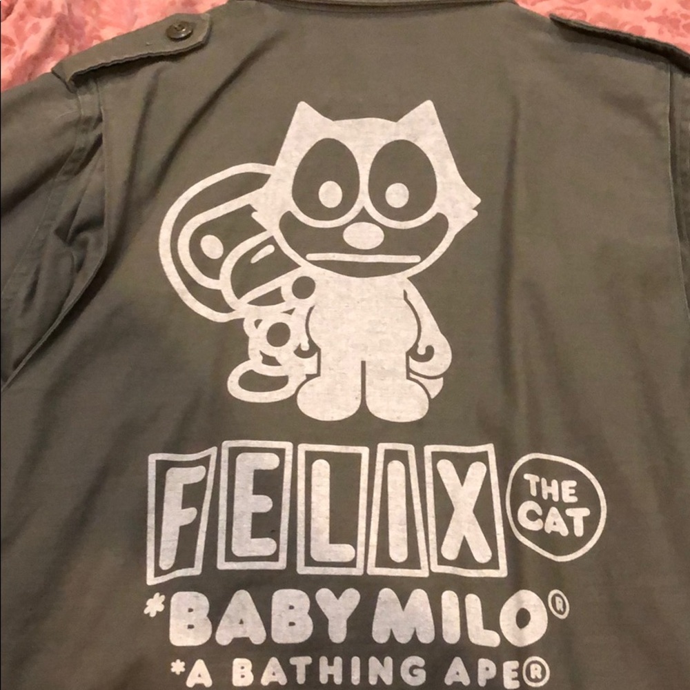 A Bathing Ape Felix The Cat Olive Army Jacket - Picture 8 of 8